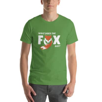 T shirt what does the fox say green