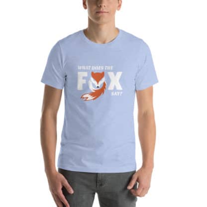 T shirt what does the fox say blue