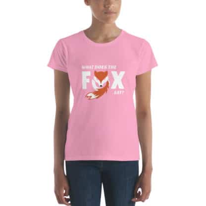 t shirt what does the fox say pink