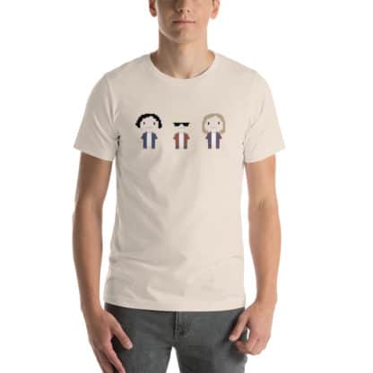 t shirt three cartoon figures cream