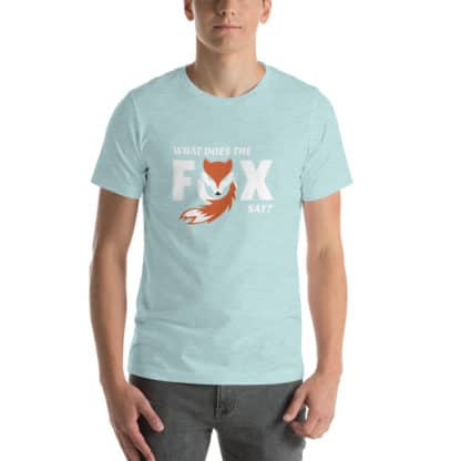 T shirt what does the fox say blue