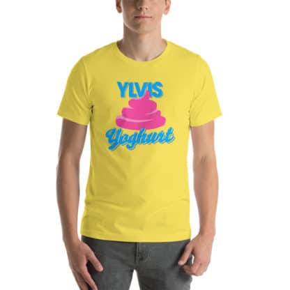 t shirt ylvis yoghurt yellow