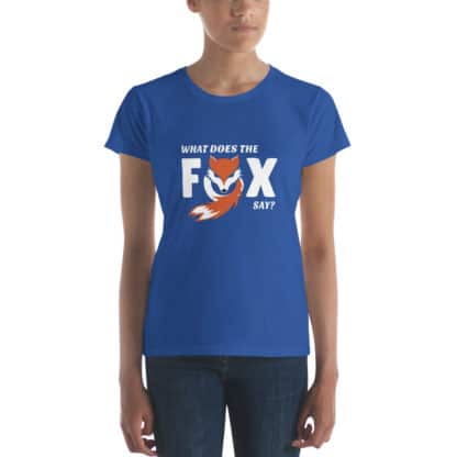 t shirt what does the fox say blue