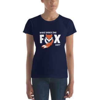 t shirt what does the fox say navy