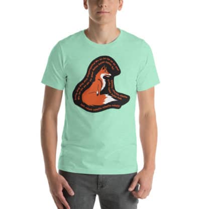 t shirt fox light aqua