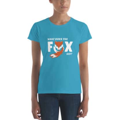t shirt what does the fox say blue