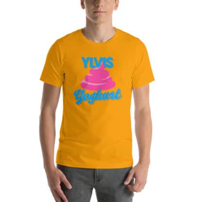 t shirt ylvis yoghurt yellow