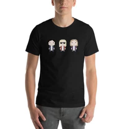 t shirt three cartoon figures black