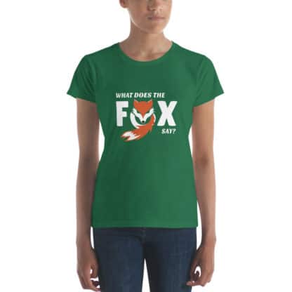 t shirt what does the fox say green