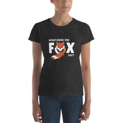 t shirt what does the fox say grey