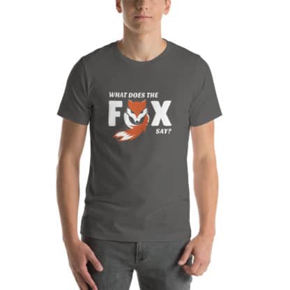 T shirt what does the fox say grey