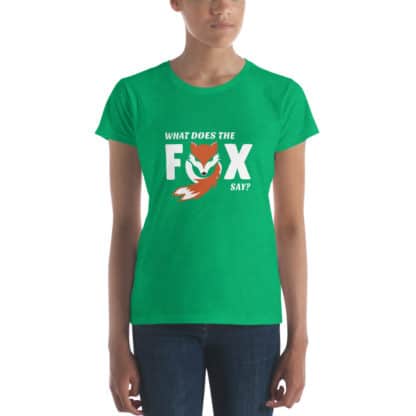 t shirt what does the fox say green