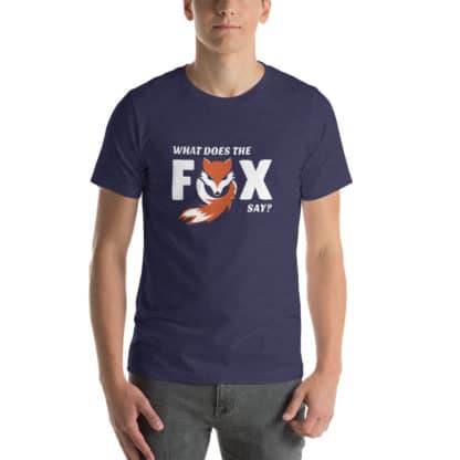 T shirt what does the fox say navy