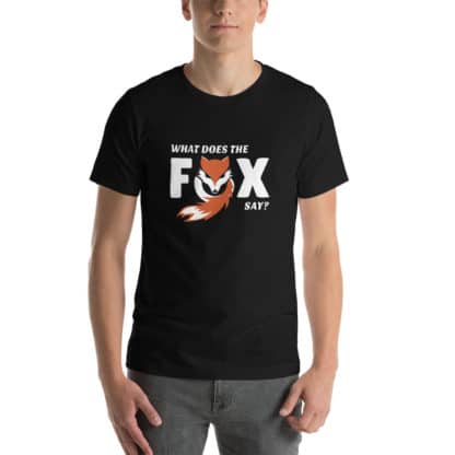 T shirt what does the fox say black