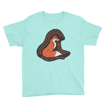 light aqua fox t shirt